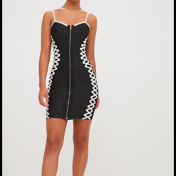 PrettyLittleThing Dresses & Skirts - PrettyLittleThing Lattice Front Bodycon Dress